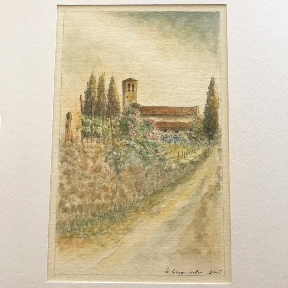 FRENCH COUNTRYSIDE AQUATINT ETCHING